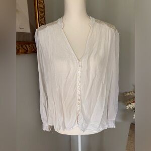 Free People Canyon Rose button down boho long sleeve blouse size small